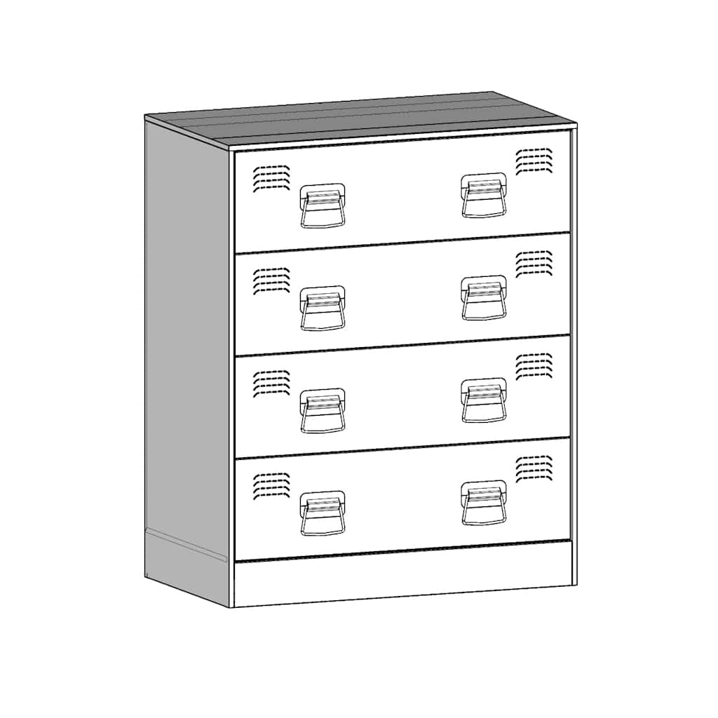 Buffet noir 67x39x83 cm acier - XIOS