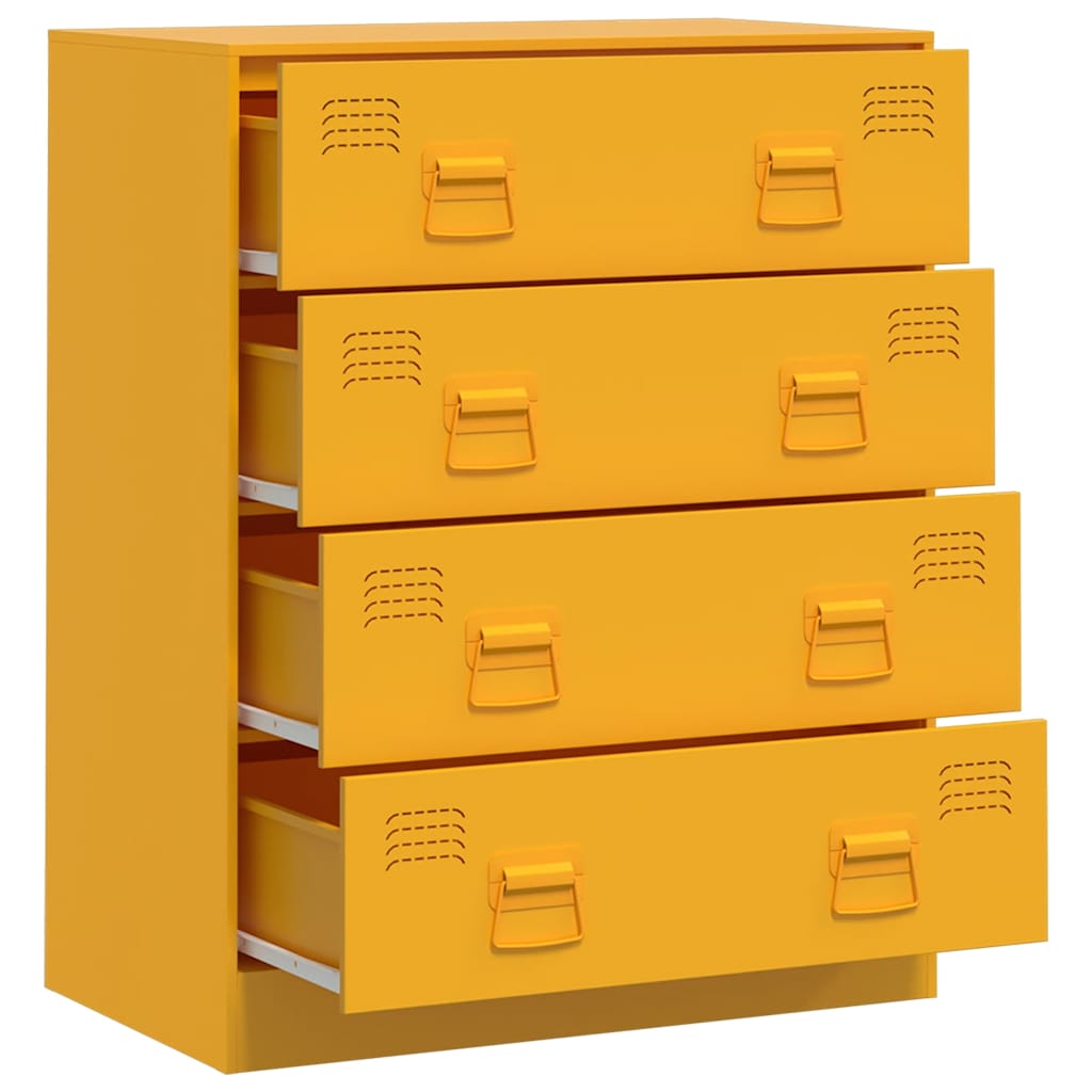 Buffet jaune moutarde 67x39x83 cm acier - XIOS