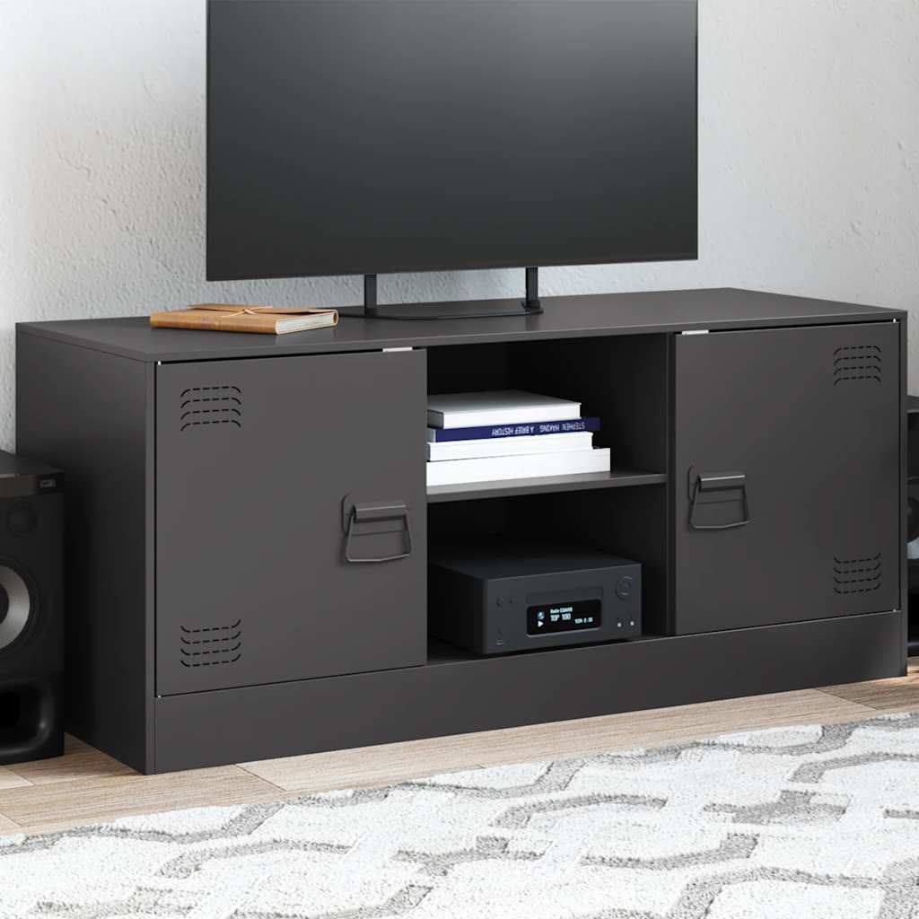 Meuble TV noir 99x39x44 cm acier - XIOS