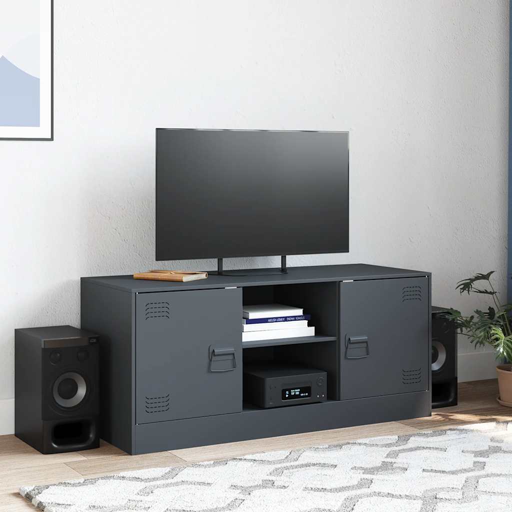 Meuble TV anthracite 99x39x44 cm acier - XIOS