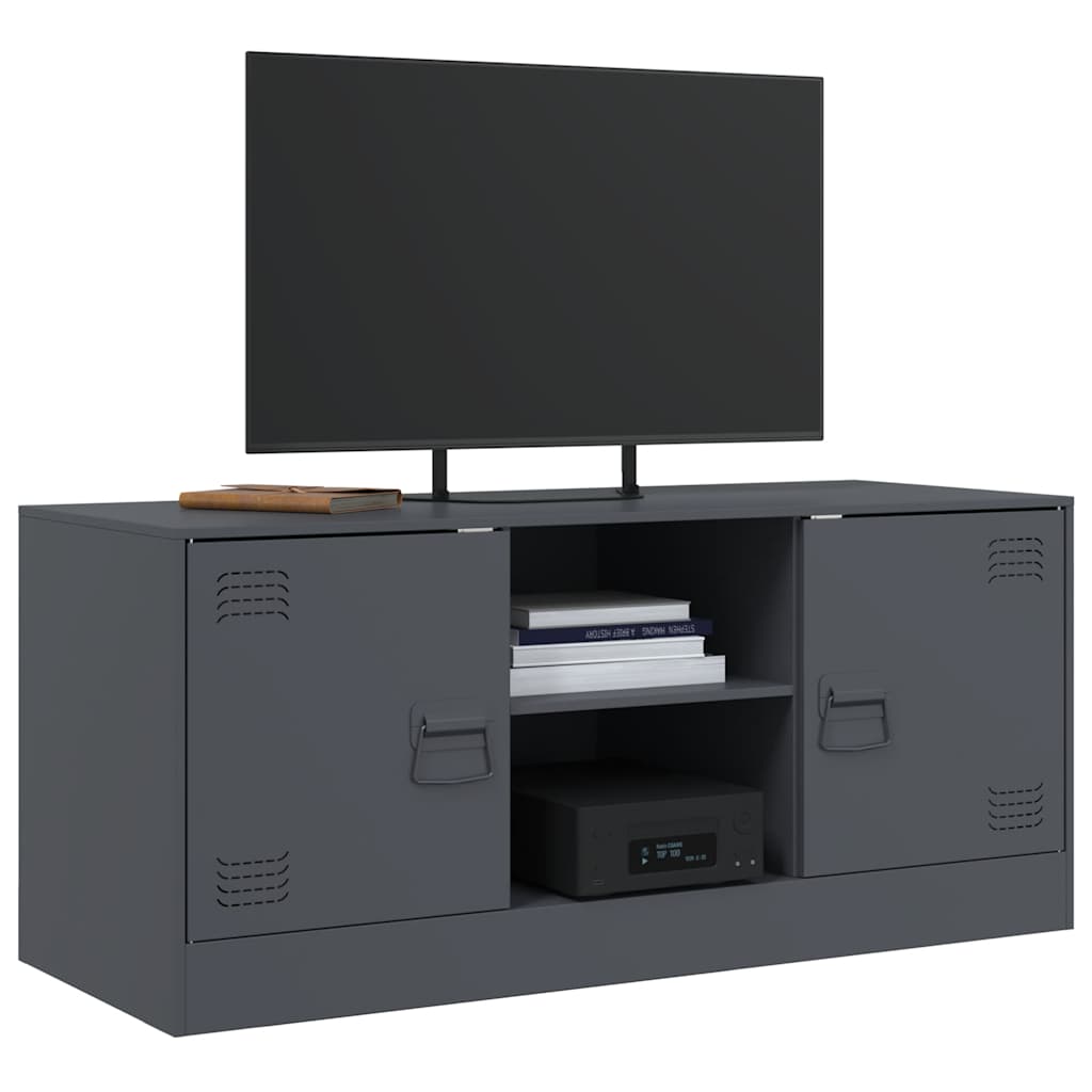 Meuble TV anthracite 99x39x44 cm acier - XIOS