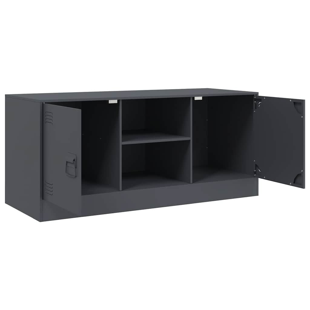 Meuble TV anthracite 99x39x44 cm acier - XIOS