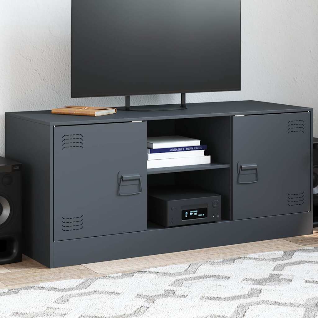 Meuble TV anthracite 99x39x44 cm acier - XIOS