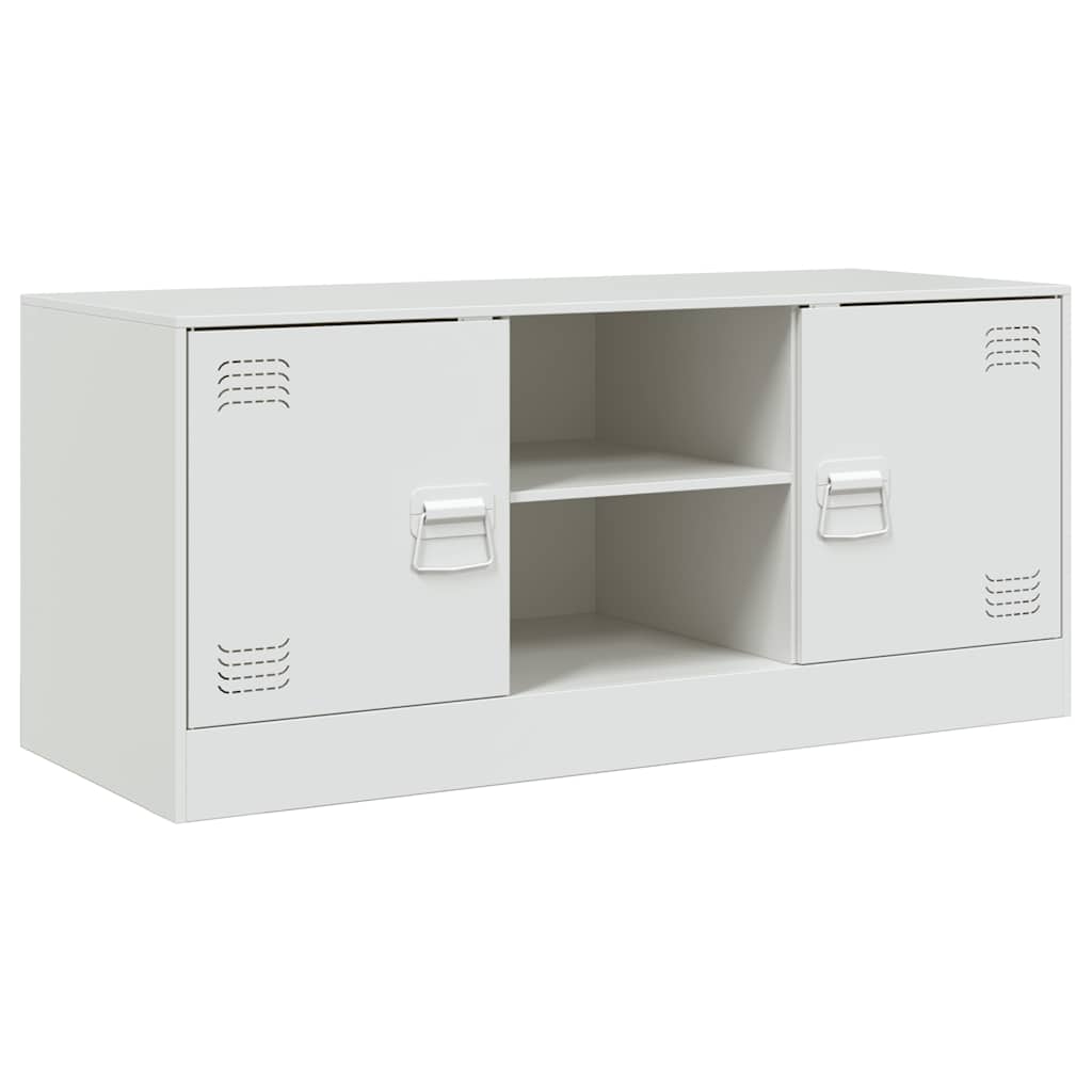 Meuble TV blanc 99x39x44 cm acier - XIOS