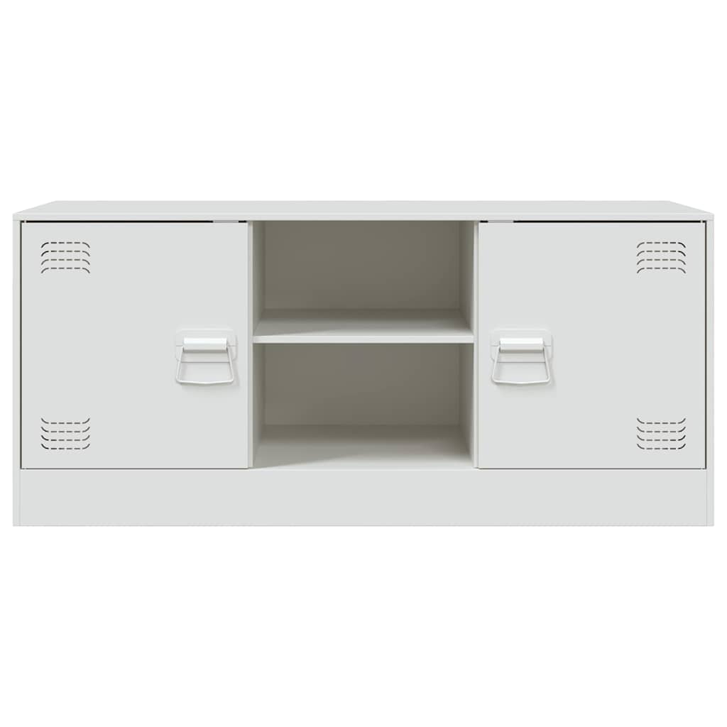 Meuble TV blanc 99x39x44 cm acier - XIOS