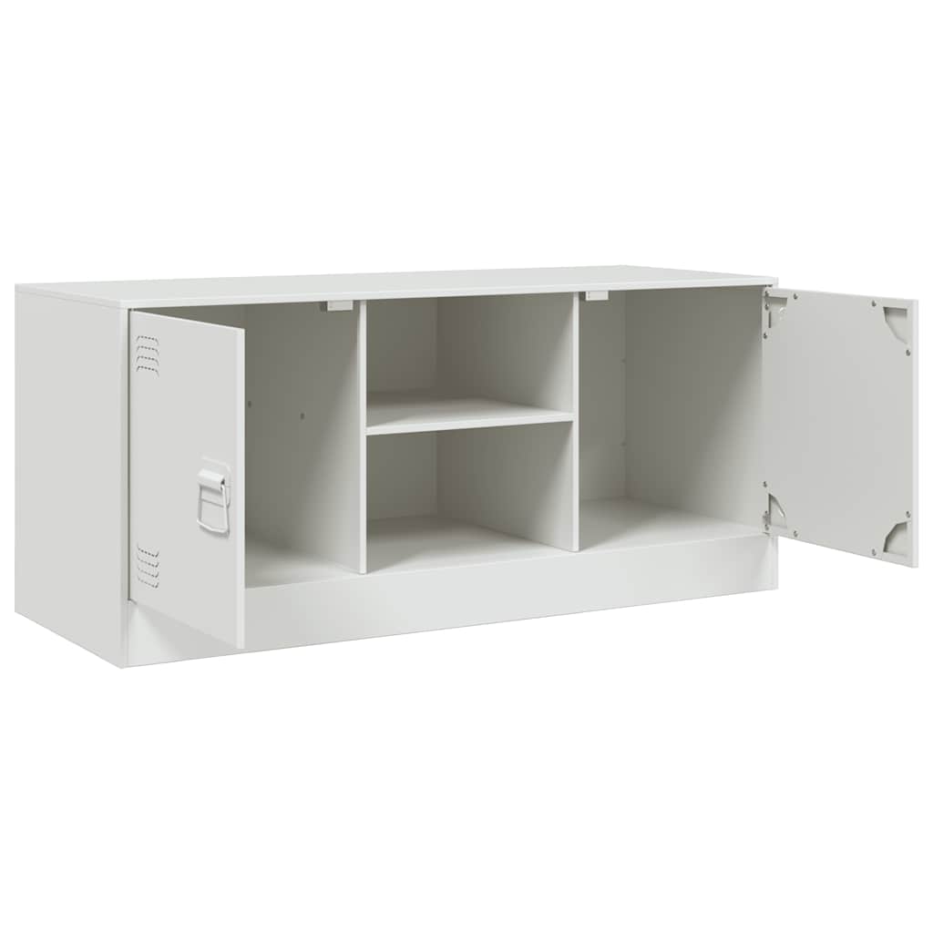 Meuble TV blanc 99x39x44 cm acier - XIOS