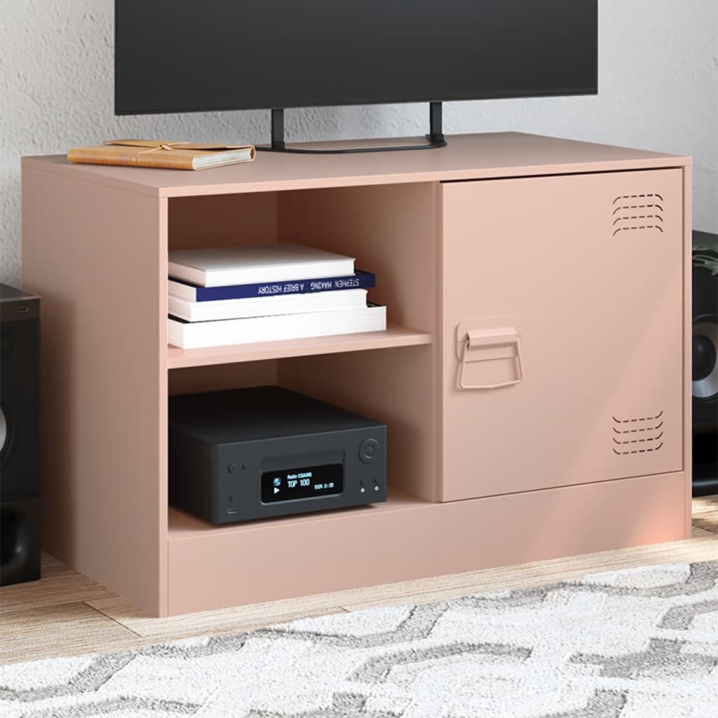 Meuble TV rose 67x39x44 cm acier - XIOS