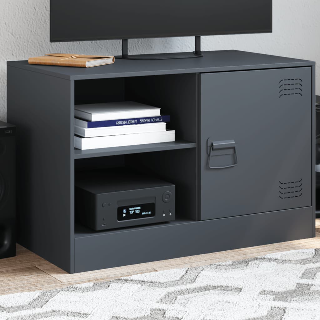 Meuble TV anthracite 67x39x44 cm acier - XIOS