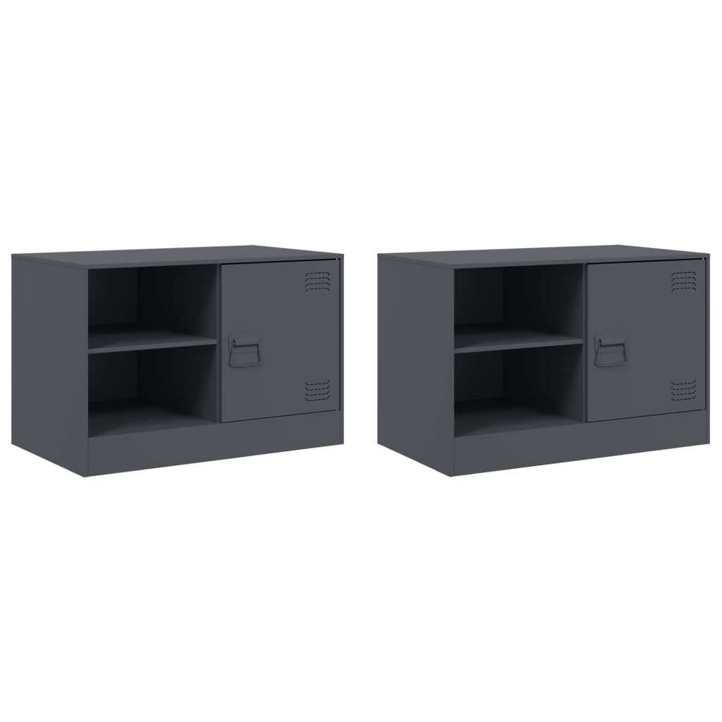 Meubles TV 2 pcs anthracite 67x39x44 cm acier - XIOS