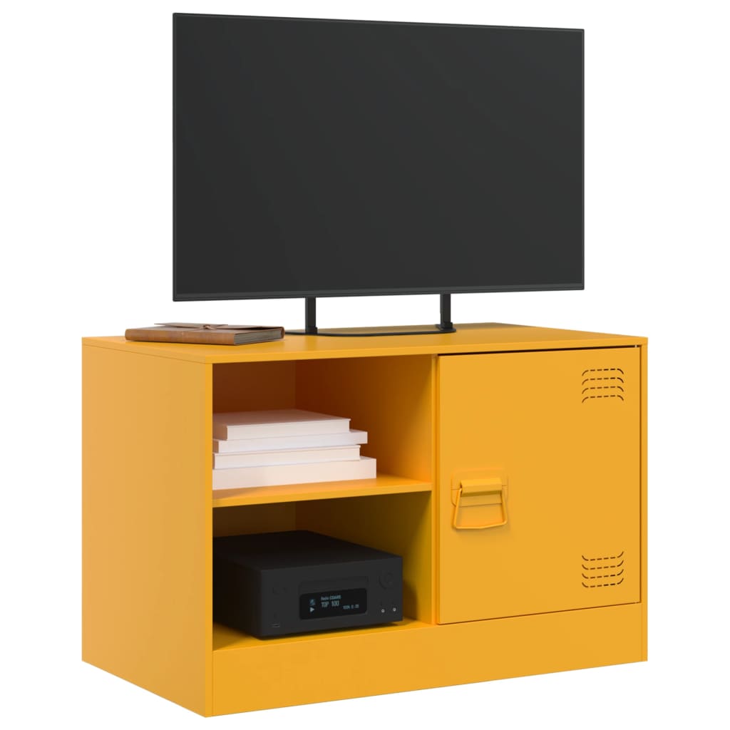 Meuble TV jaune moutarde 67x39x44 cm acier - XIOS