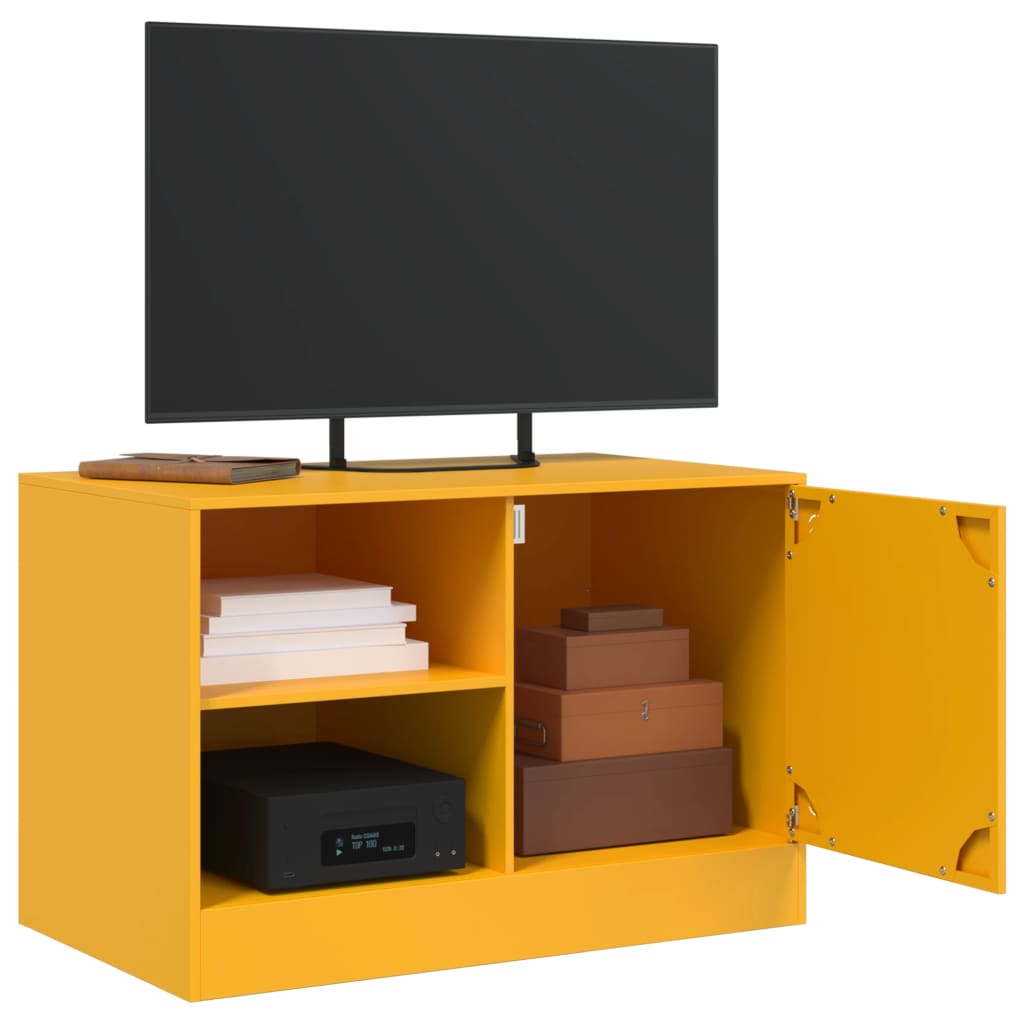 Meuble TV jaune moutarde 67x39x44 cm acier - XIOS
