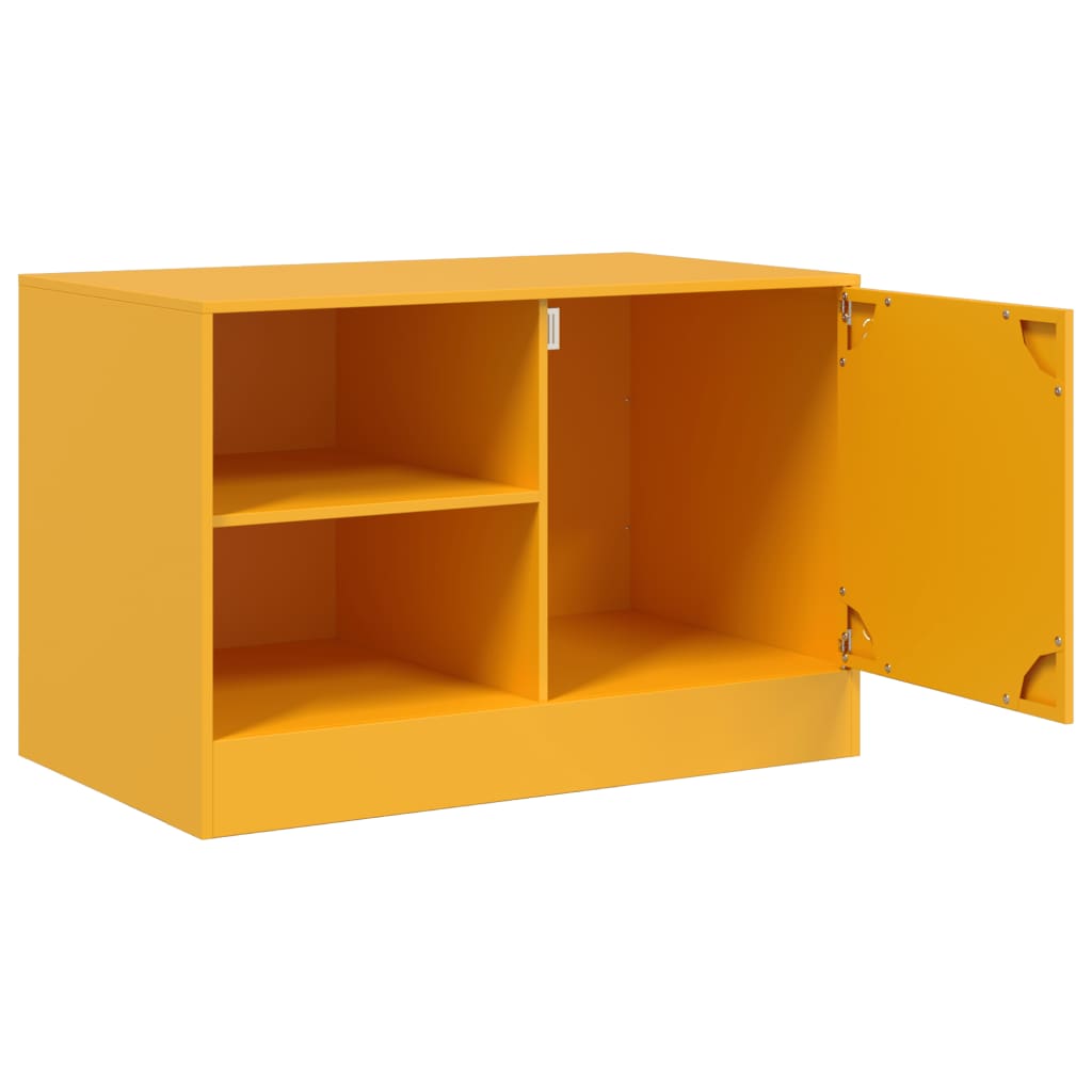 Meuble TV jaune moutarde 67x39x44 cm acier - XIOS