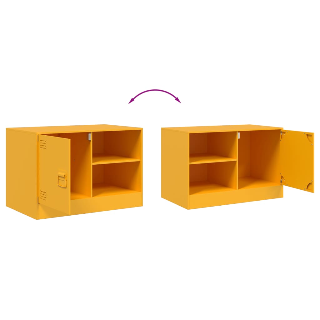Meuble TV jaune moutarde 67x39x44 cm acier - XIOS