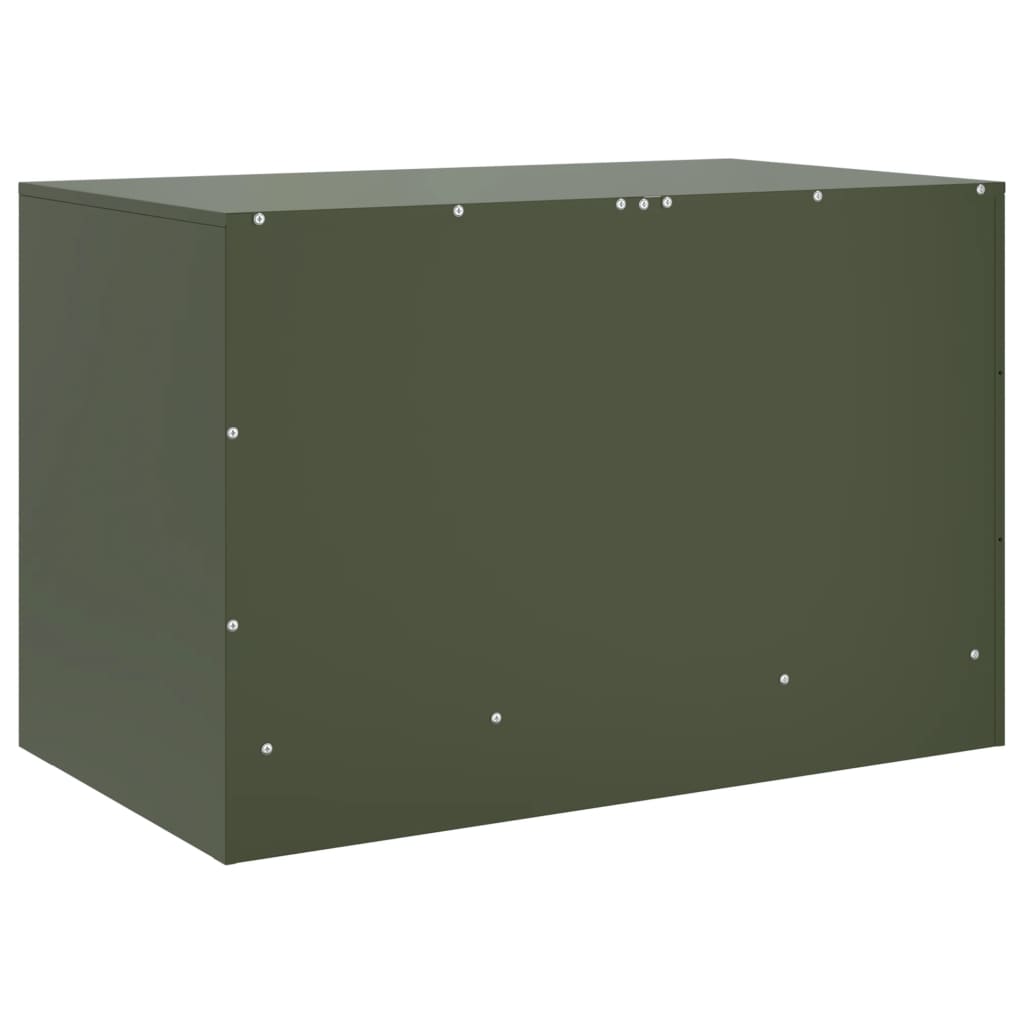 Meubles TV 2 pcs vert olive 67x39x44 cm acier - XIOS