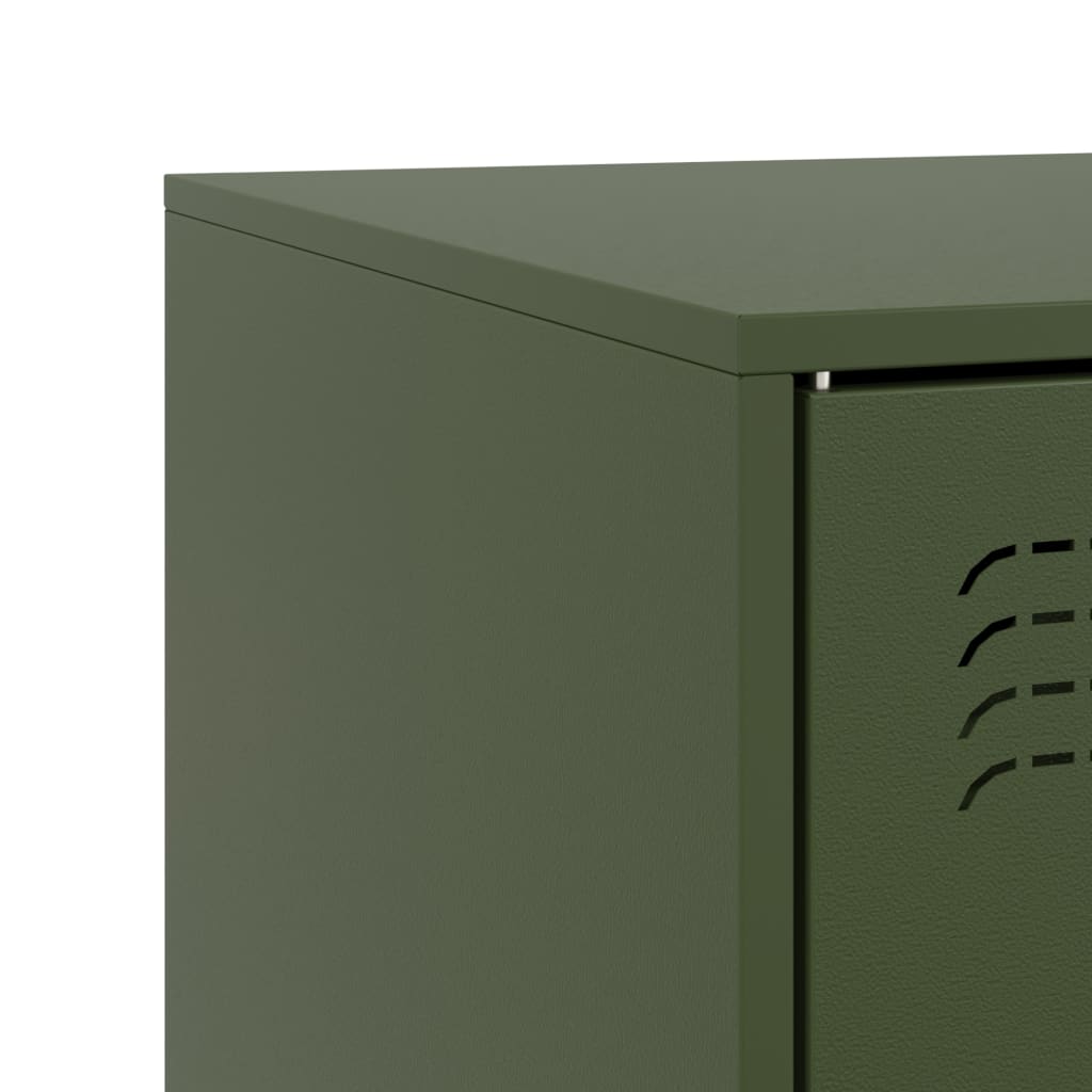 Meubles TV 2 pcs vert olive 67x39x44 cm acier - XIOS