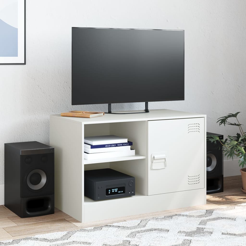 Meuble TV blanc 67x39x44 cm acier - XIOS