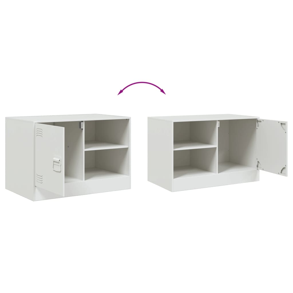 Meuble TV blanc 67x39x44 cm acier - XIOS