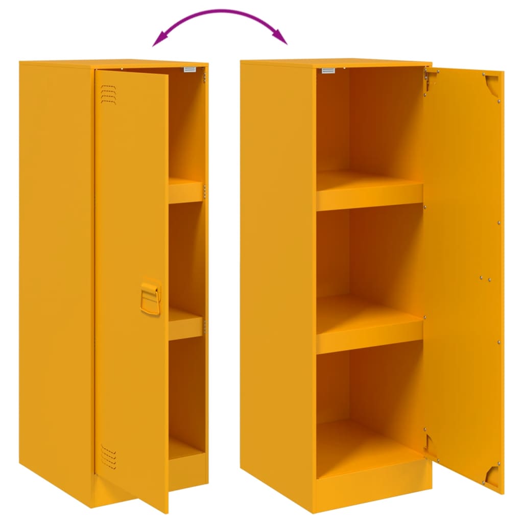 Buffet jaune moutarde 34,5x39x107 cm acier - XIOS