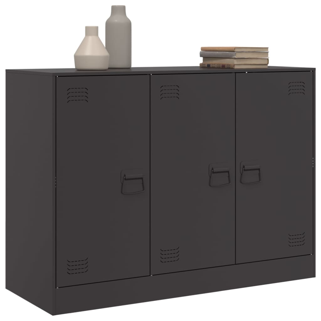 Buffet noir 99x39x73 cm acier - XIOS