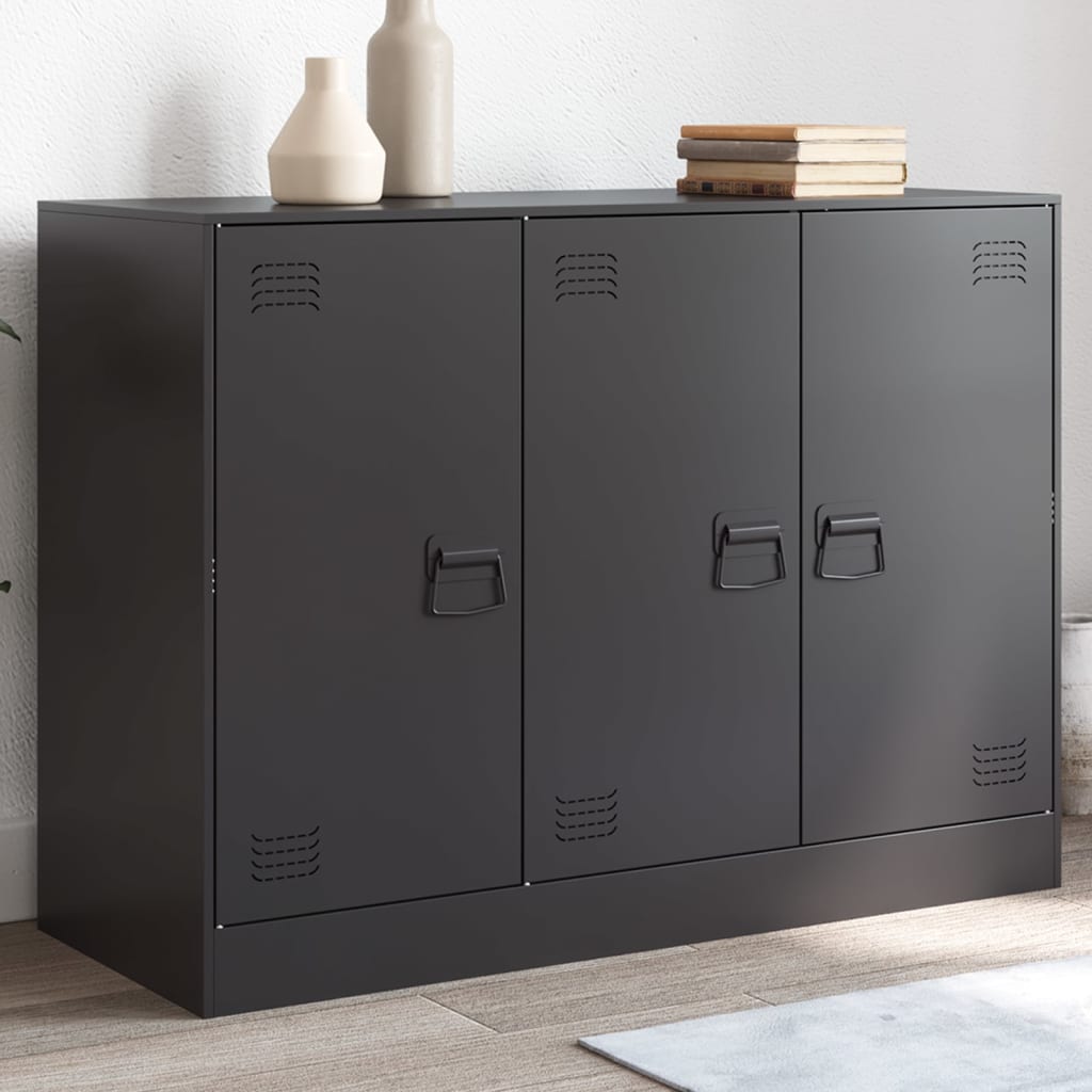 Buffet noir 99x39x73 cm acier - XIOS