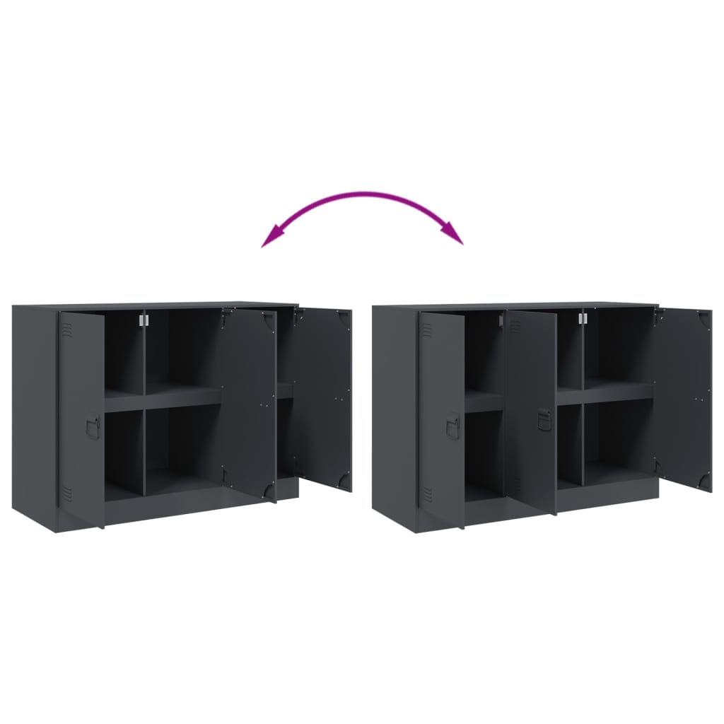 Buffet anthracite 99x39x73 cm acier - XIOS