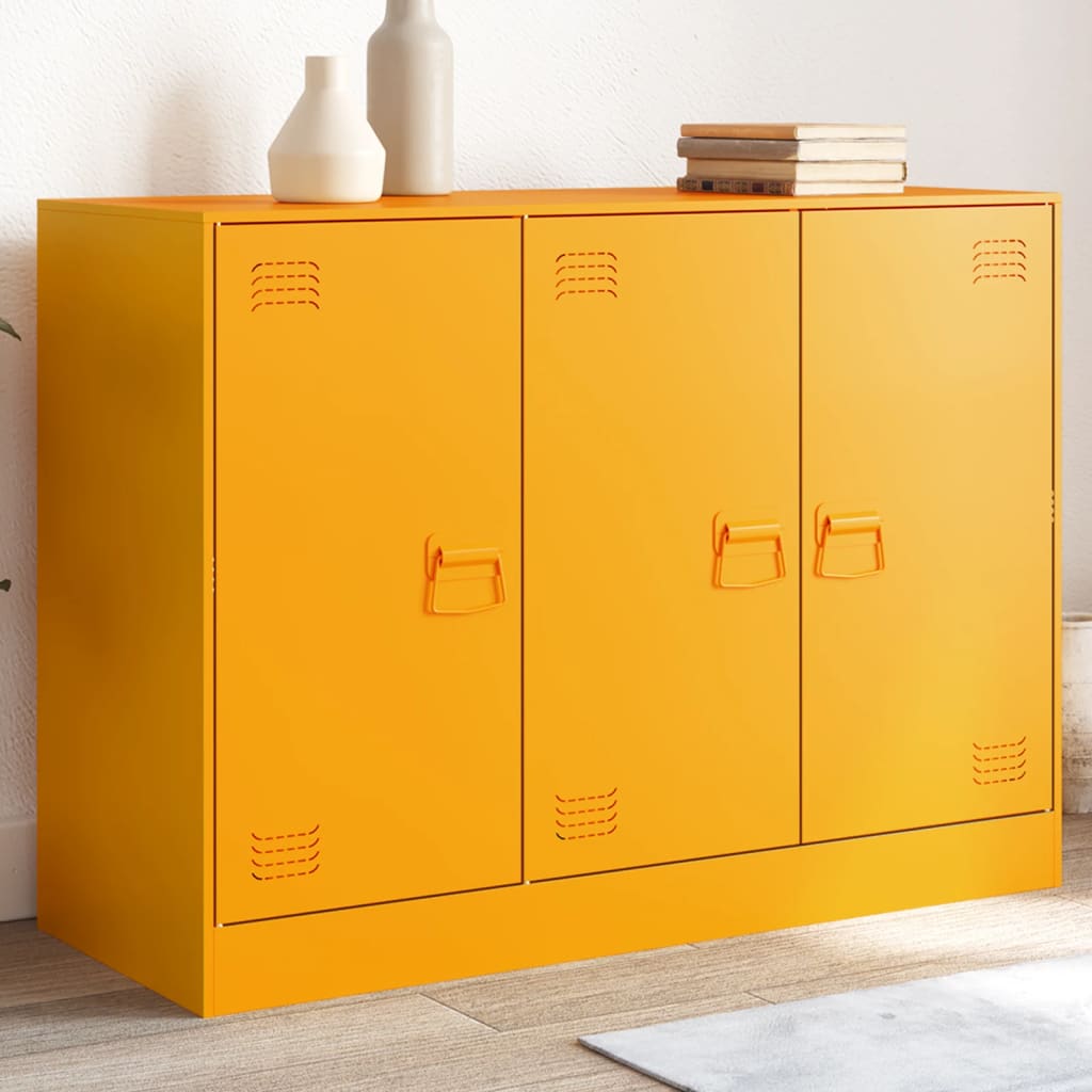 Buffet jaune moutarde 99x39x73 cm acier - XIOS