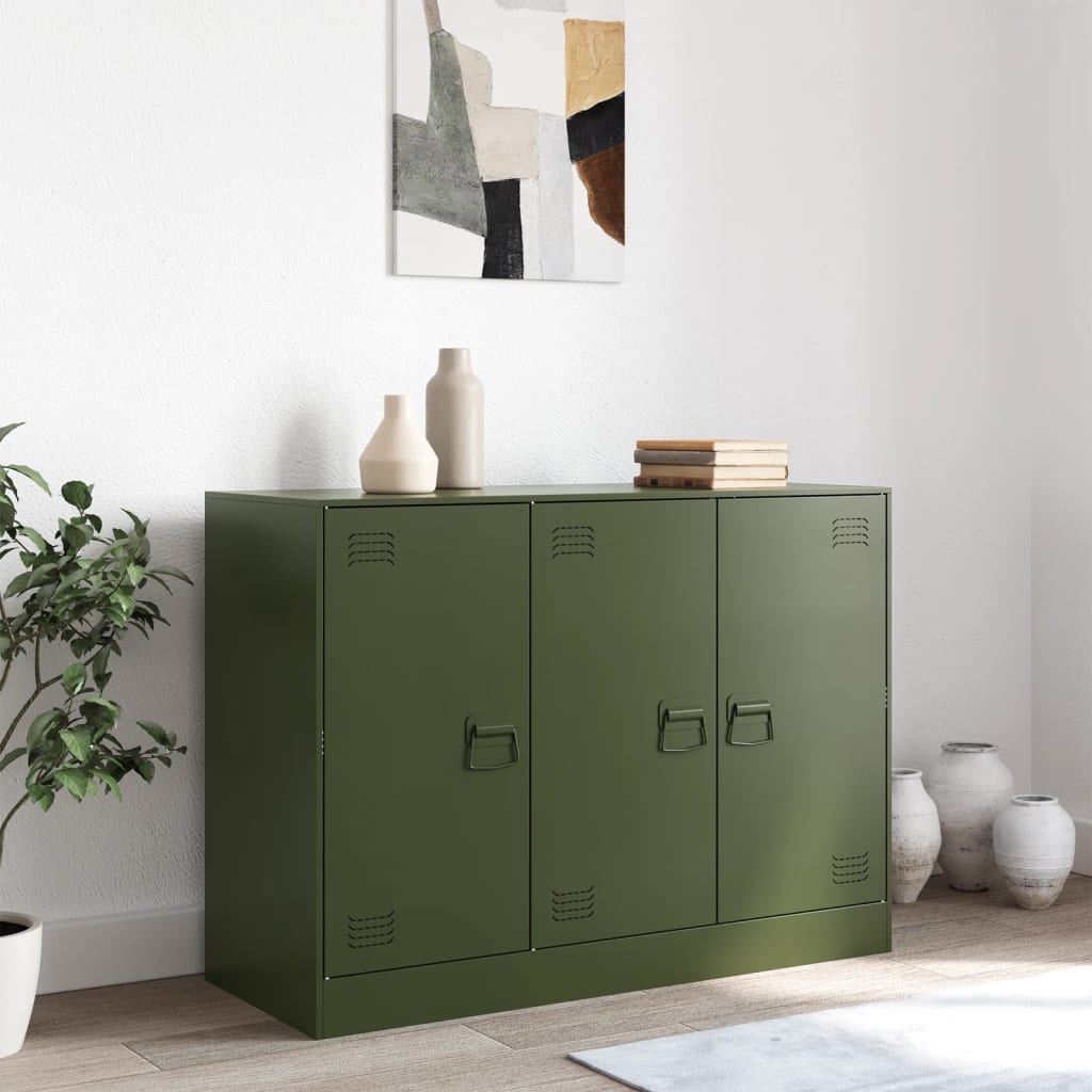 Buffet vert olive 99x39x73 cm acier - XIOS