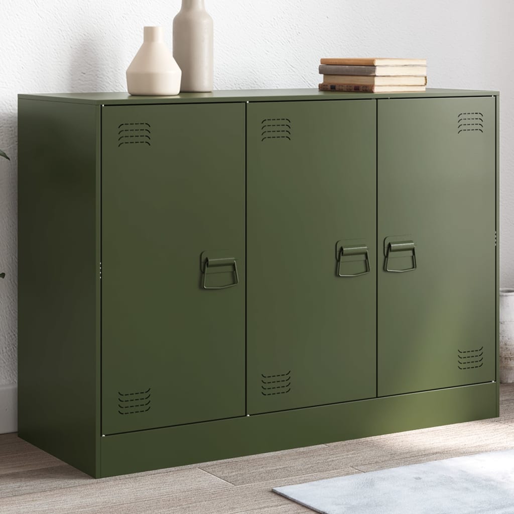 Buffet vert olive 99x39x73 cm acier - XIOS