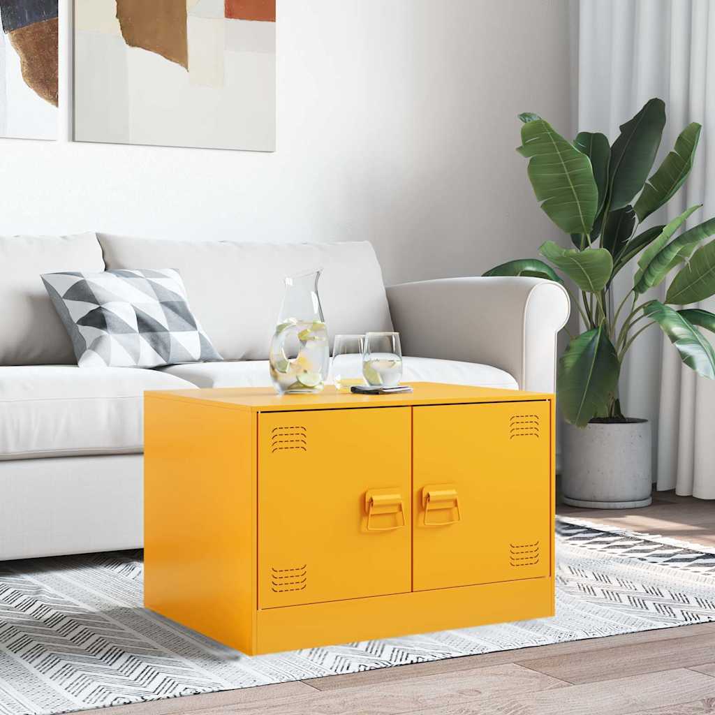 Table basse Jaune moutarde 67x50x44 cm acier - XIOS