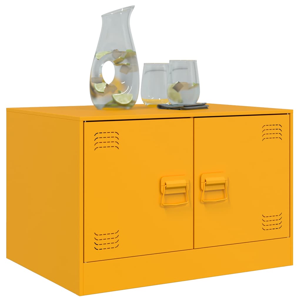 Table basse Jaune moutarde 67x50x44 cm acier - XIOS