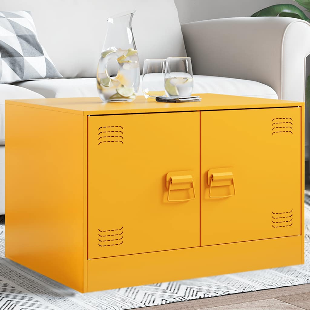Table basse Jaune moutarde 67x50x44 cm acier - XIOS
