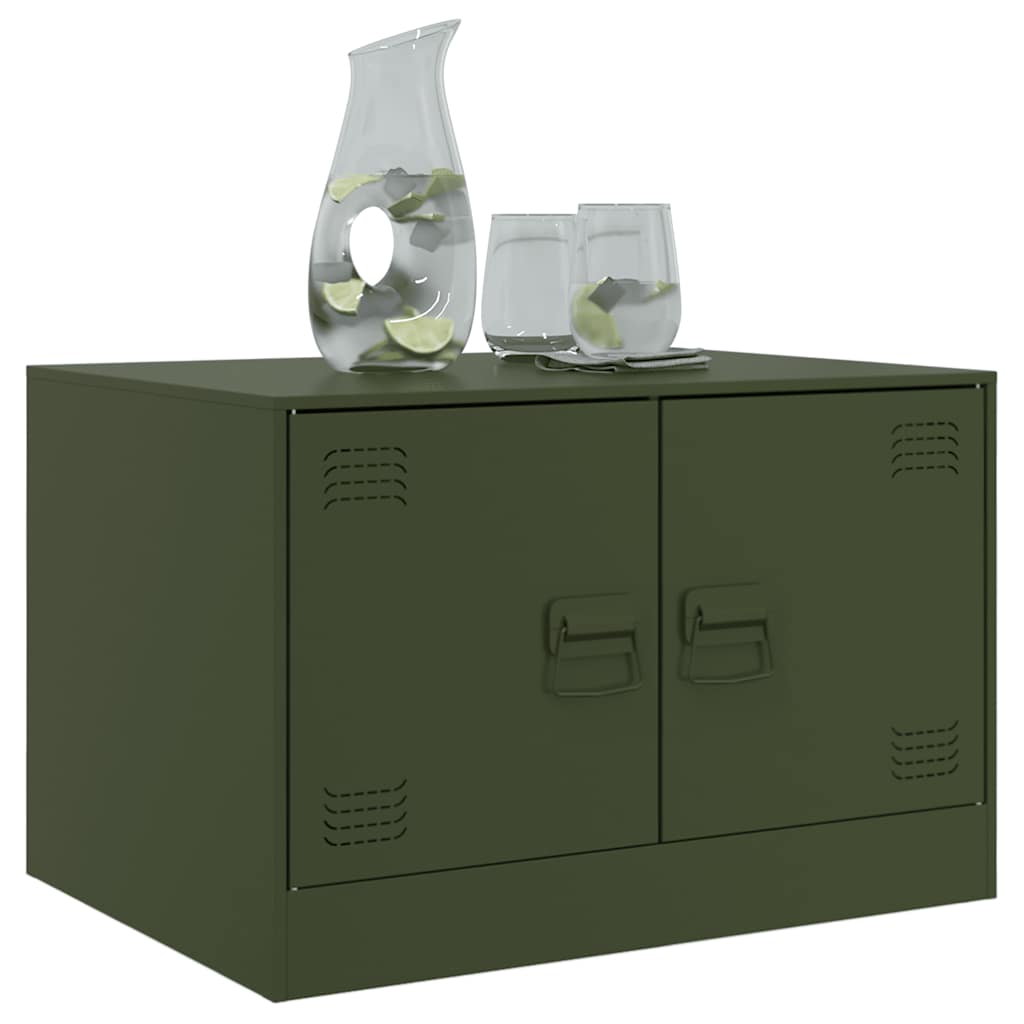 Table basse vert olive 67x50x44 cm acier - XIOS