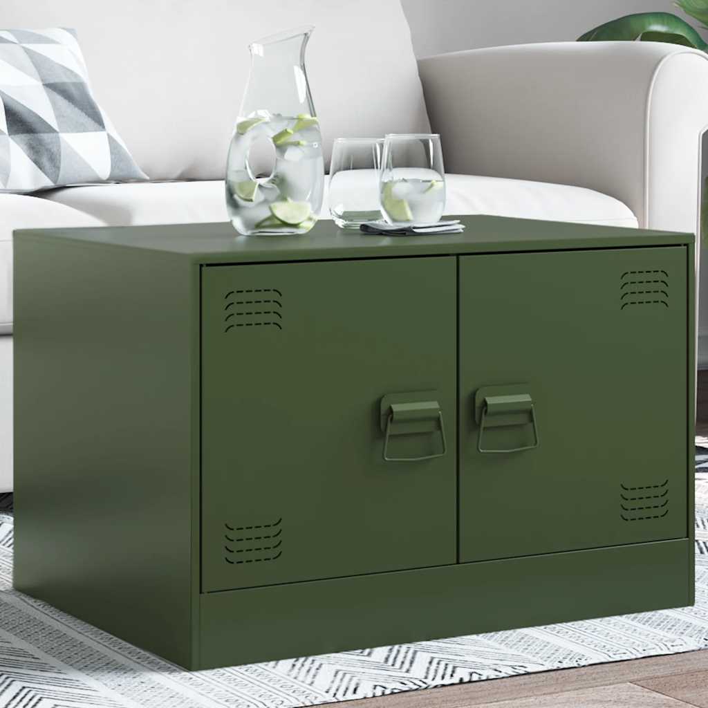 Table basse vert olive 67x50x44 cm acier - XIOS