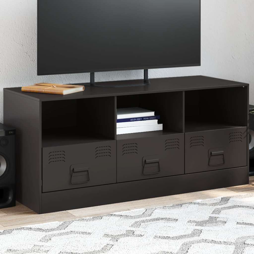 Meuble TV noir 99x39x44 cm acier - XIOS