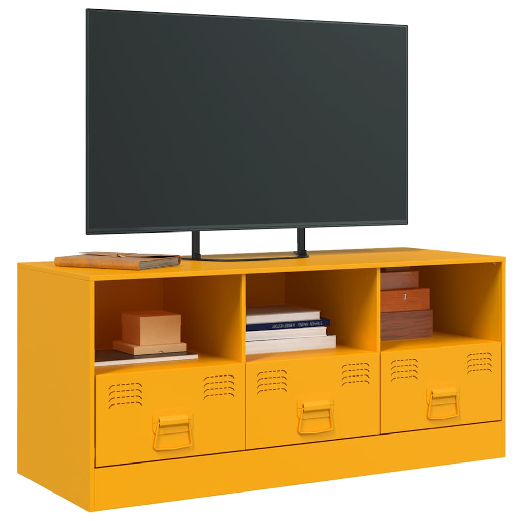 Meuble TV jaune moutarde 99x39x44 cm acier - XIOS