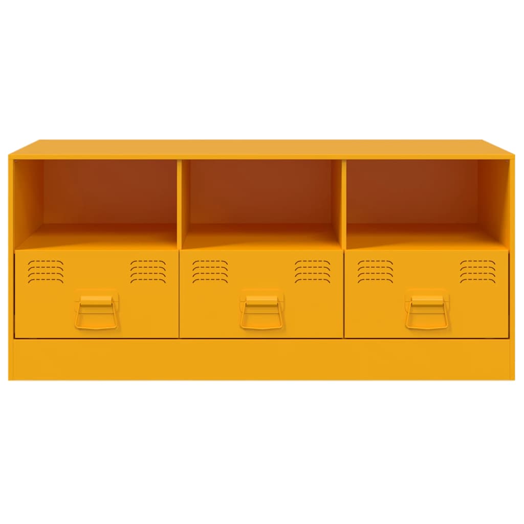 Meuble TV jaune moutarde 99x39x44 cm acier - XIOS