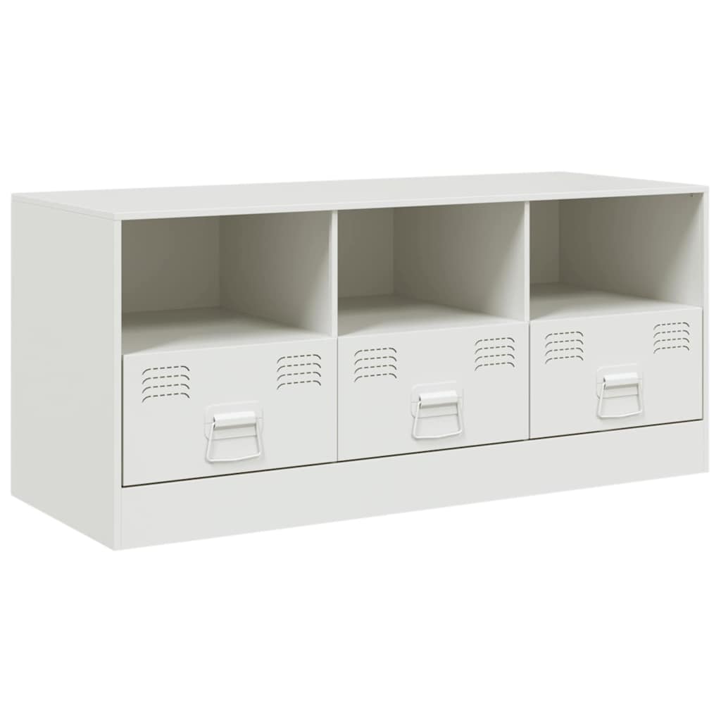 Meuble TV blanc 99x39x44 cm acier - XIOS