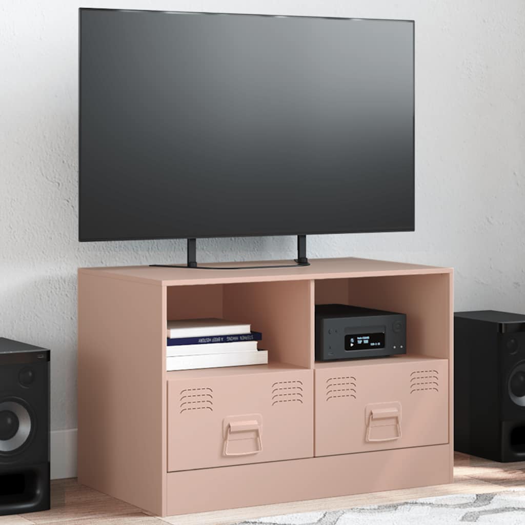 Meuble TV rose 67x39x44 cm acier - XIOS