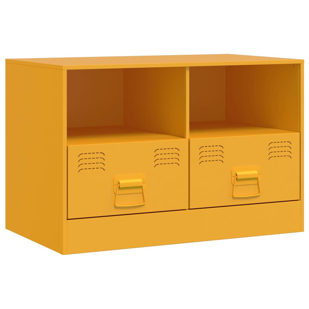 Meuble TV jaune moutarde 67x39x44 cm acier - XIOS