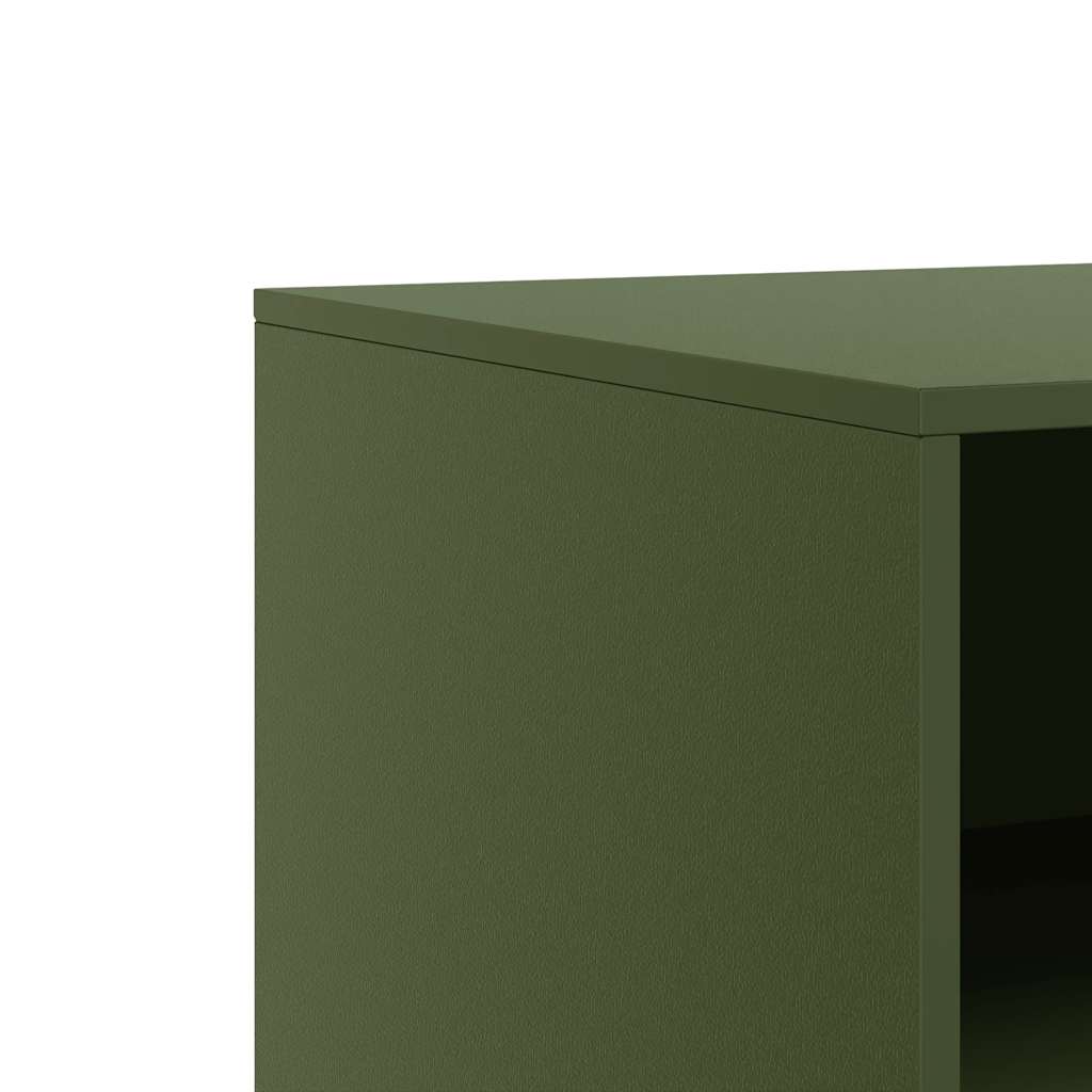 Meubles TV 2 pcs vert olive 67x39x44 cm acier - XIOS