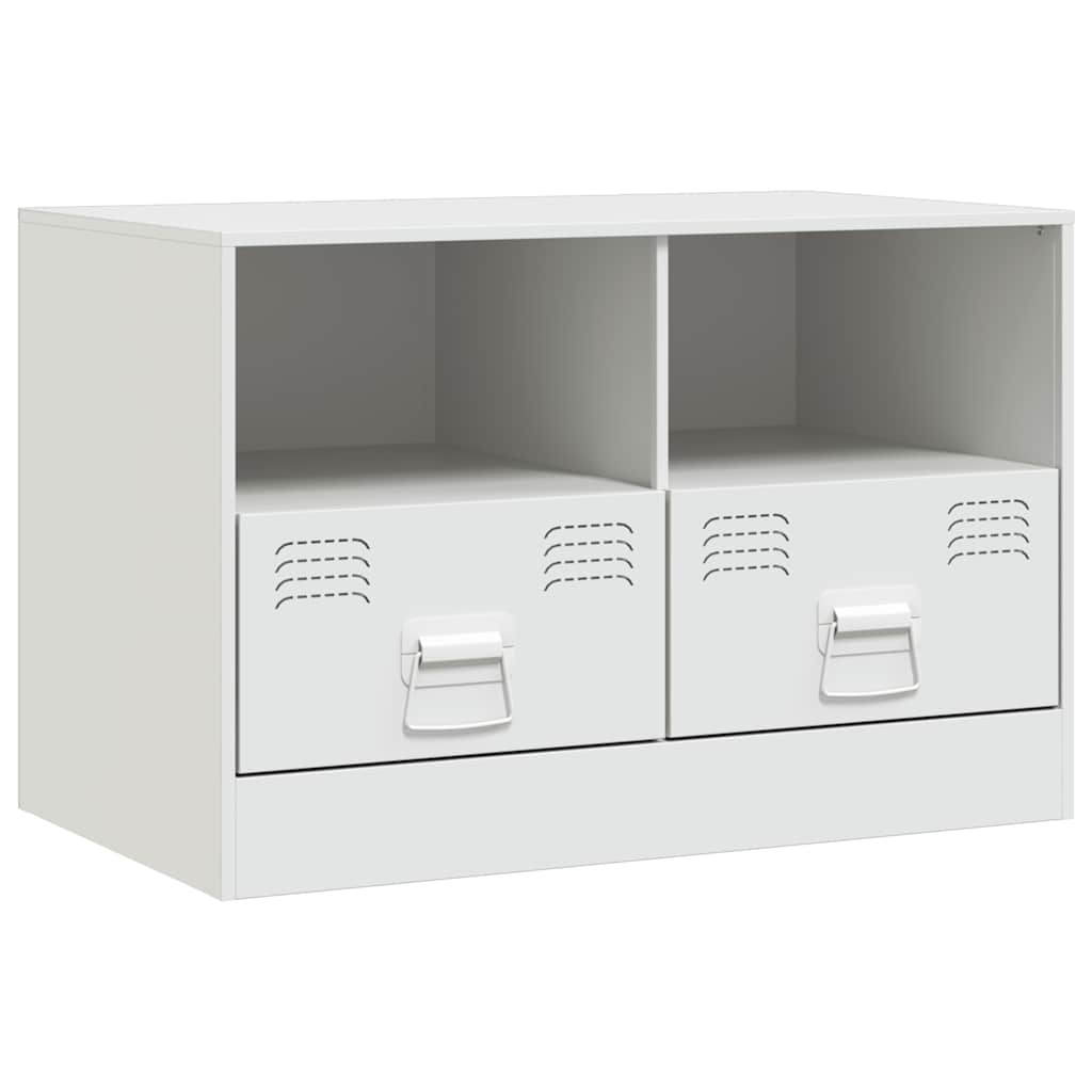 Meuble TV blanc 67x39x44 cm acier - XIOS
