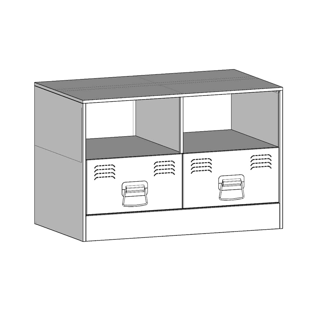 Meuble TV blanc 67x39x44 cm acier - XIOS