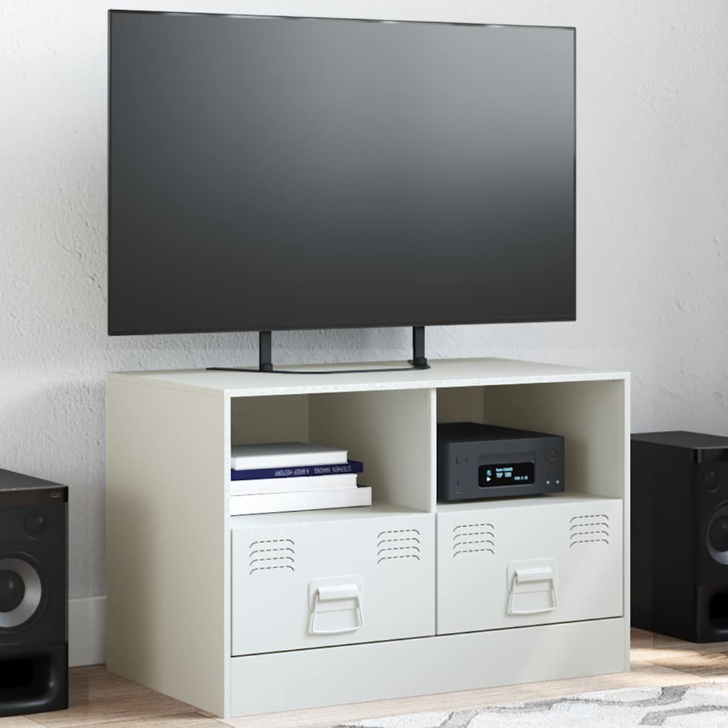 Meuble TV blanc 67x39x44 cm acier - XIOS