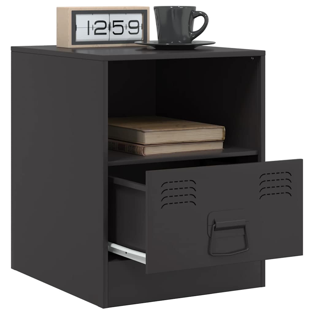 Tables de chevet 2 pcs noir 34,5x39x44 cm acier - XIOS