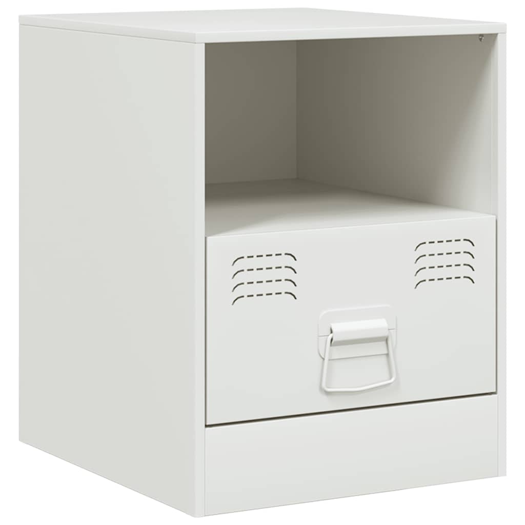 Tables de chevet 2 pcs blanc 34,5x39x44 cm acier - XIOS