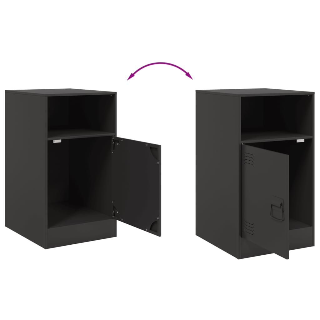 Tables de chevet 2 pcs noir 34,5x39x62 cm acier - XIOS