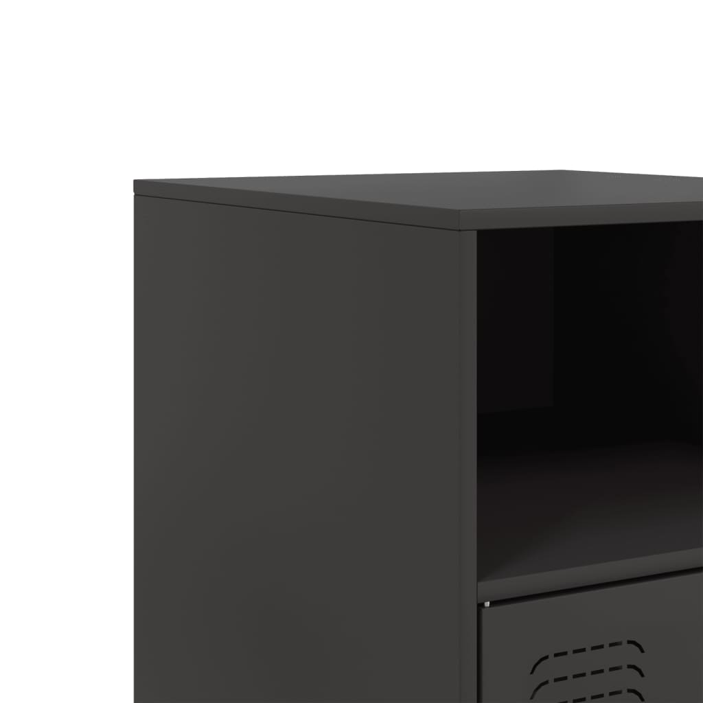 Tables de chevet 2 pcs noir 34,5x39x62 cm acier - XIOS