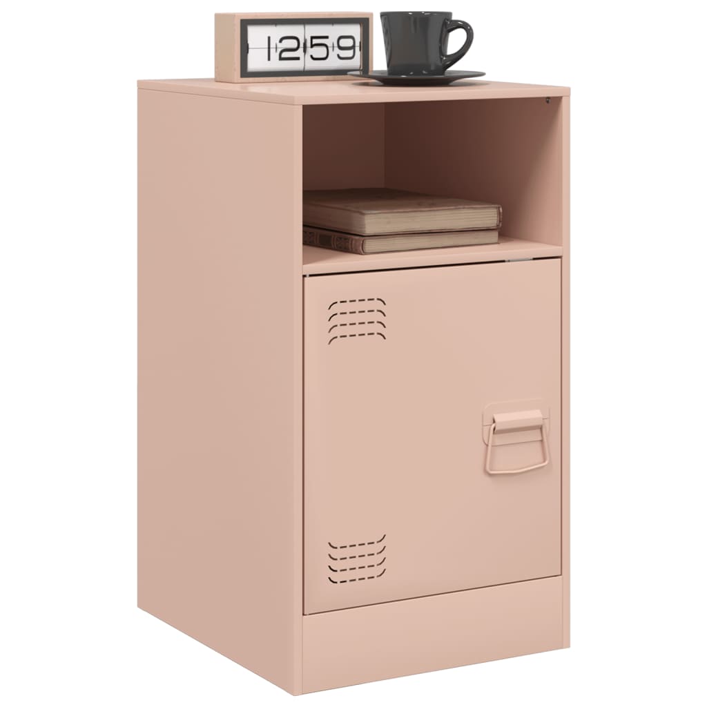 Tables de chevet 2 pcs rose 34,5x39x62 cm acier - XIOS