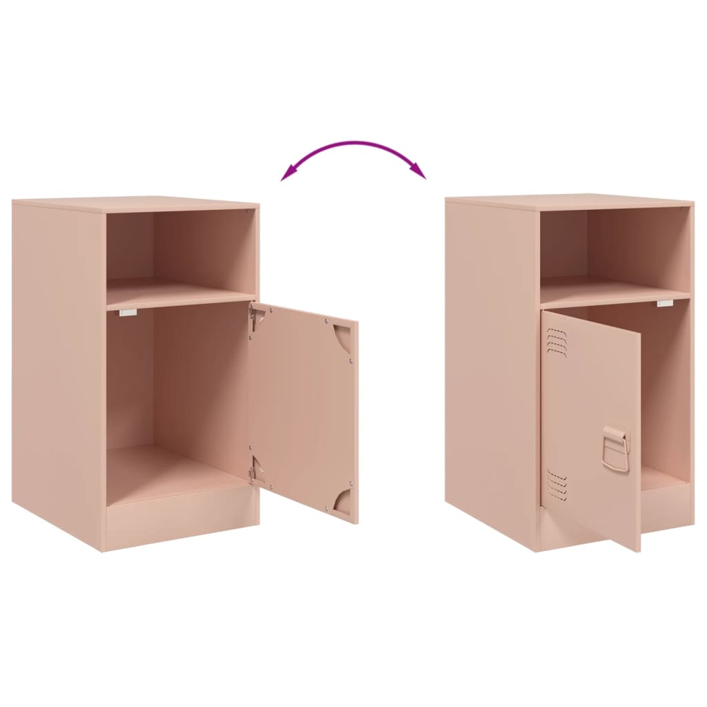 Tables de chevet 2 pcs rose 34,5x39x62 cm acier - XIOS