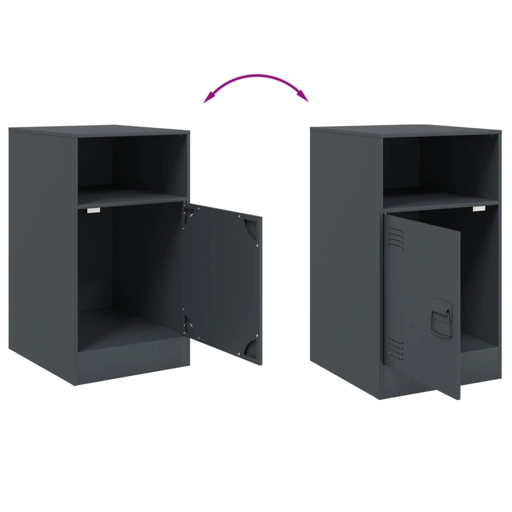 Tables de chevet 2 pcs anthracite 34,5x39x62 cm acier - XIOS